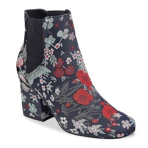 indigo rd Womens Campbell Floral Jacquard Block Heel Booties Size 8M